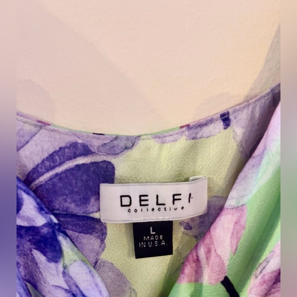 DELFI Collective Floral Dress in Purple and Green - Picture 4 of 4